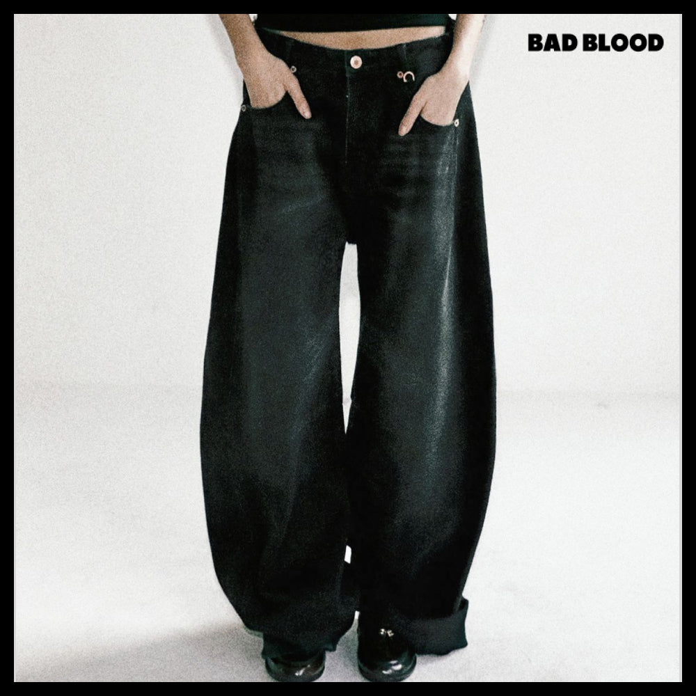 【BADBLOOD】Charlie Barrel Jeans - Black