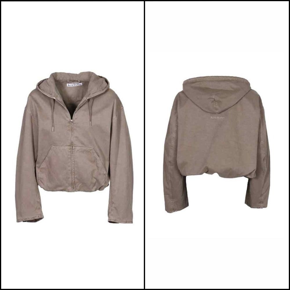【Acne Studios】Drawstring Zip-Up Hoodie with Back Logo