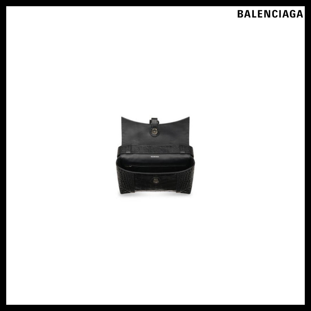 【BALENCIAGA】Downtown XS Shoulder Bag Crocodile Embossed