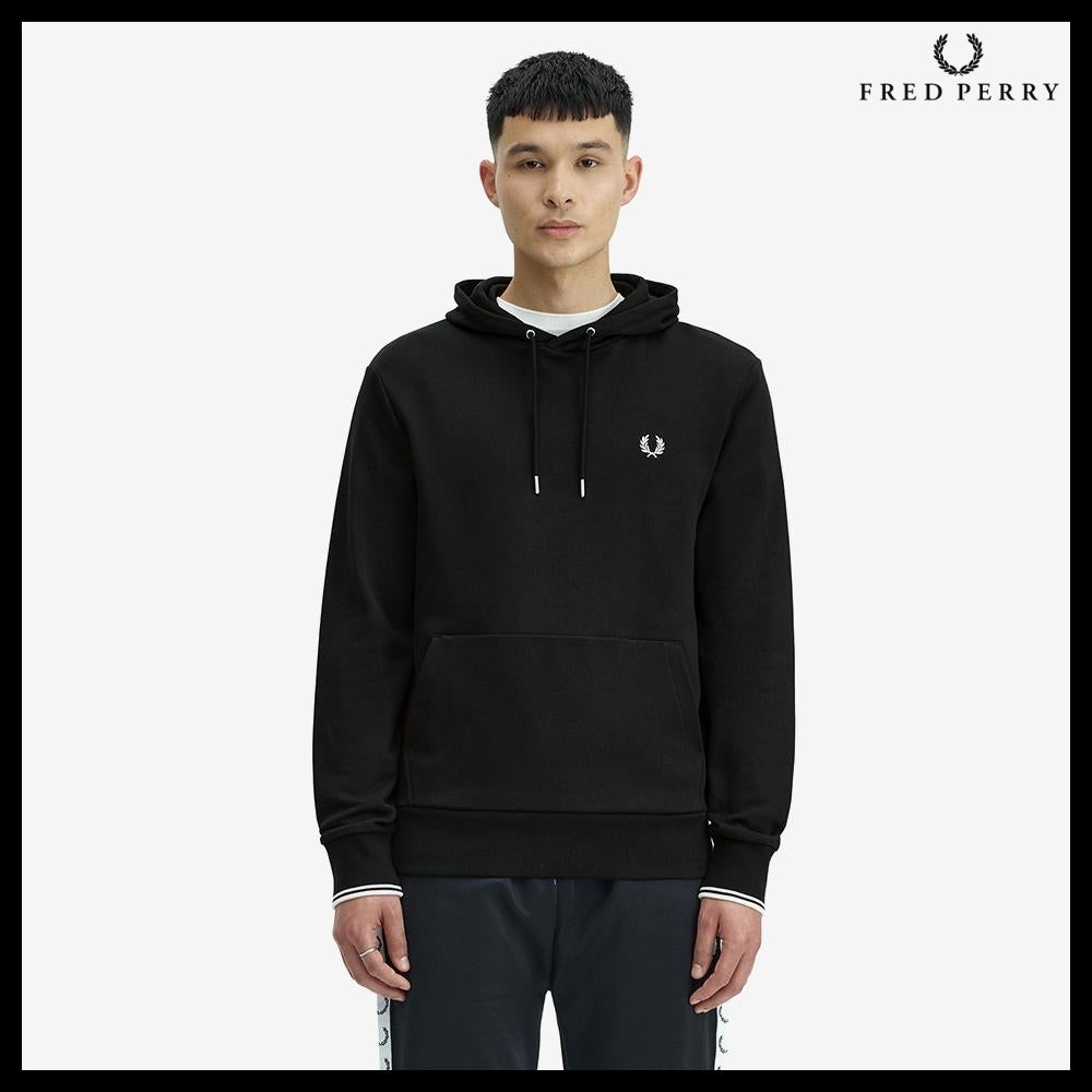 【FRED PERRY】Tip Hooded Sweatshirt Black