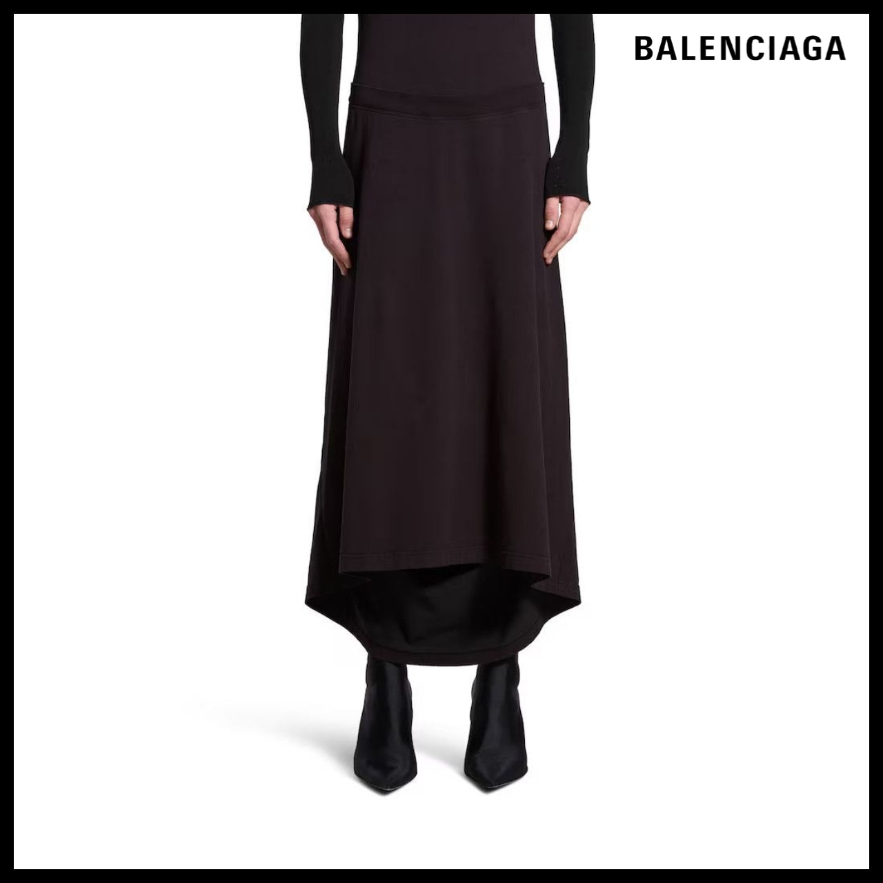 【BALENCIAGA】Patched T-Shirt Dress Black