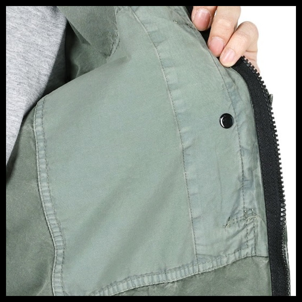 【STONE ISLAND】Wappen Patch Pocket Zip Up Overshirt Jacket
