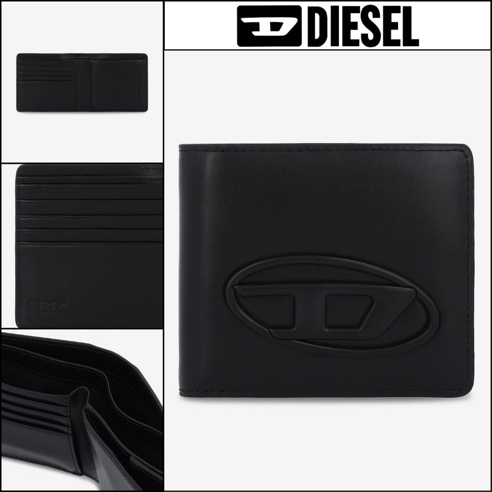 【DIESEL】Holi-D Bi-Fold Coin Wallet - Black