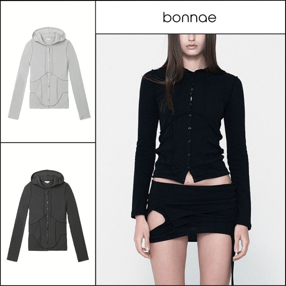 【Bonnae】Women's Corset Line Hoodie Cardigan 2 Colors