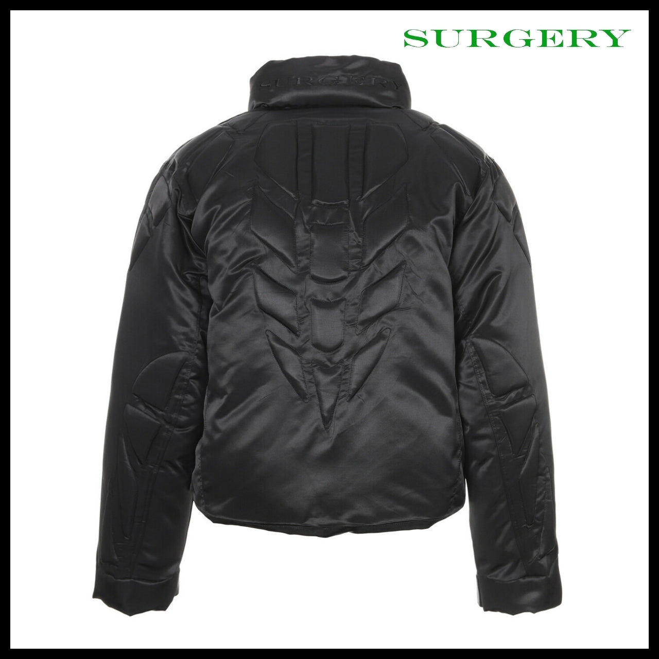 【SURGERY】Biker Embossing Puffer Jacket Black