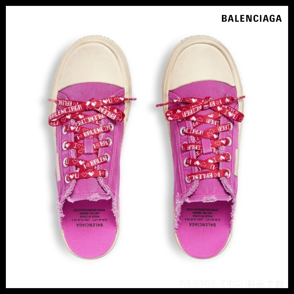 【BALENCIAGA】Paris Mule White/Pink