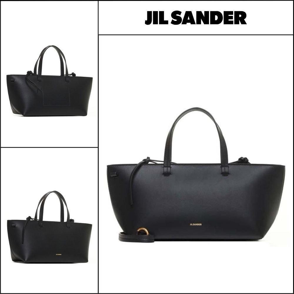【JIL SANDER】Logo Lettered Leather Tote