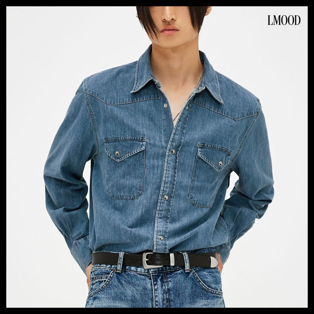 【LMOOD】Terry Denim Shirt 2 Colors
