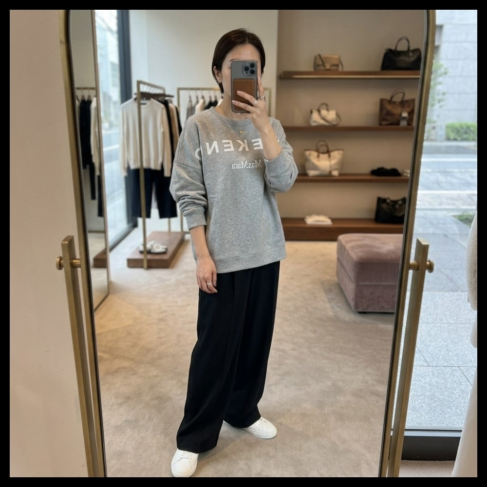 ◆Max Mara◆ LALLA Logo Fleece Sweatshirt Gray