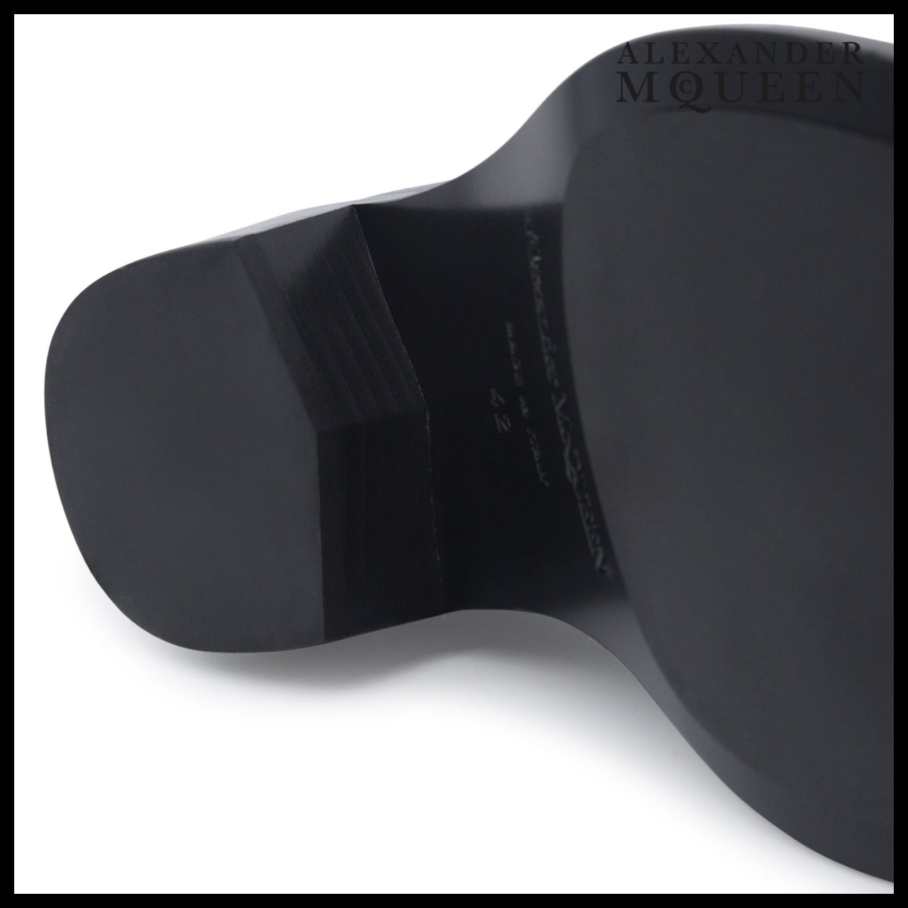 【Alexander Mcqueen】Punk Silver Tip Pointed Shoes Black