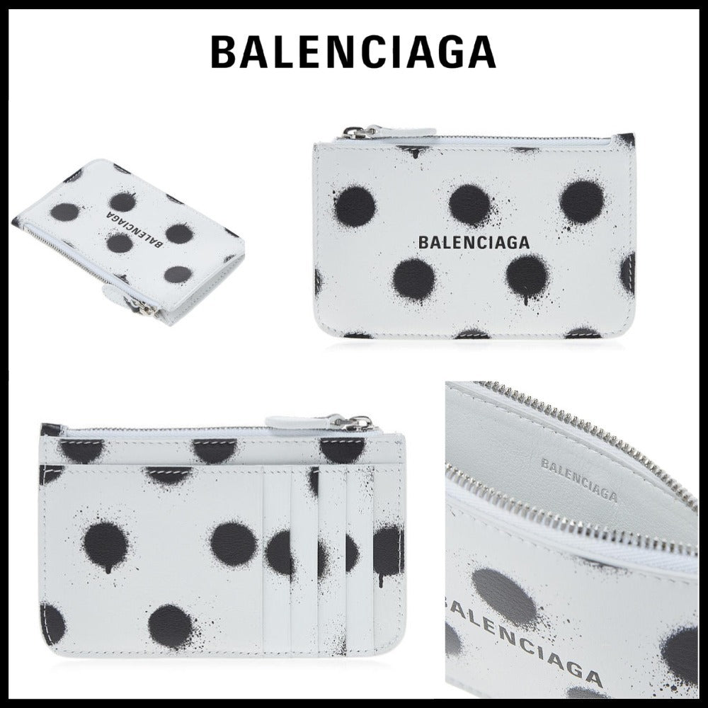 【BALENCIAGA】スプレー ポルカドットプリント カードホルダー