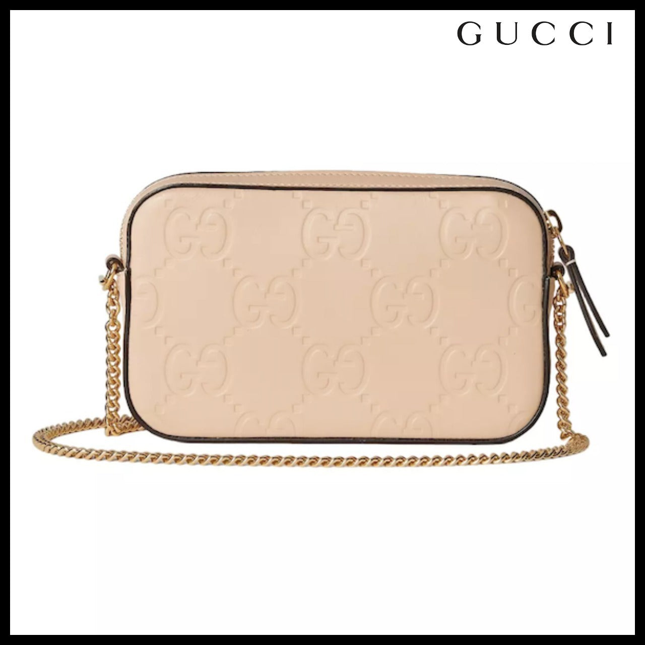 【GUCCI】GG Calf Leather Mini Shoulder Bag Souffle Rose