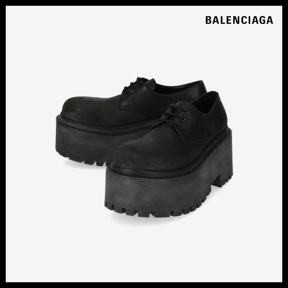 【BALENCIAGA】Strike Platform Derby Shoes Black