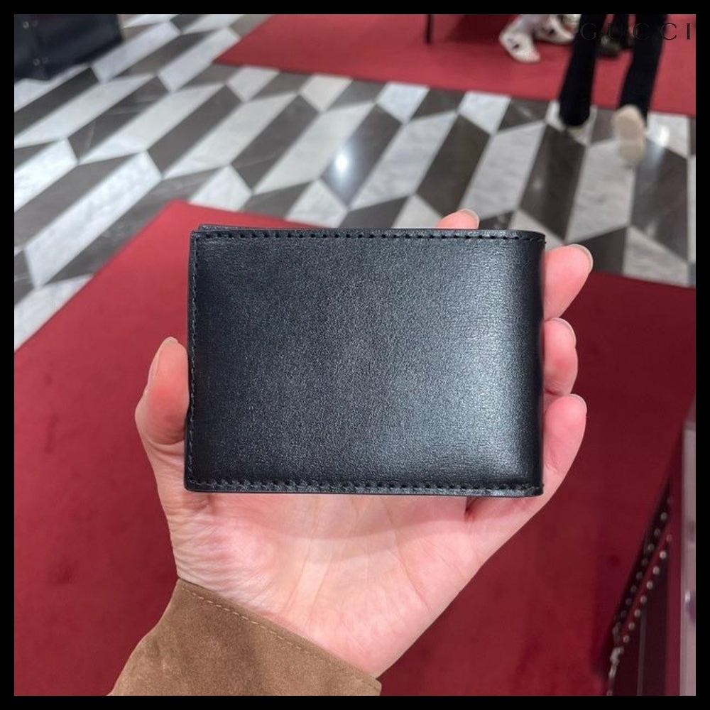 【GUCCI】GG Marmont Leather Bi-Fold Wallet Black