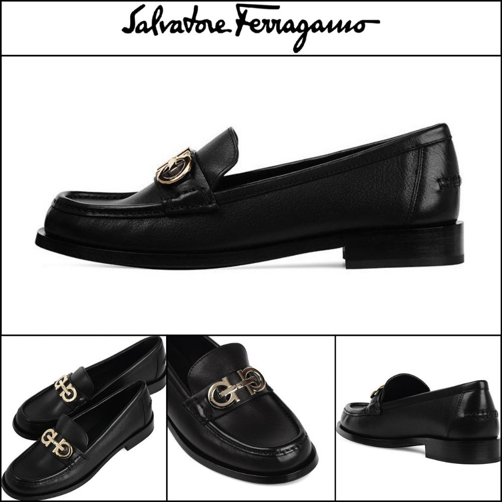◆FERRAGAMO◆OFELIA GANCINI LOAFERS BLACK
