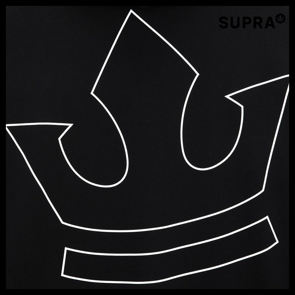 【SUPRA】CROWN MEGA LINE LOGO HOODIE BLACK