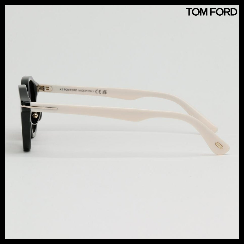 【TOM FORD】Black Horn-Rimmed Sunglasses Grey Gradient Tint