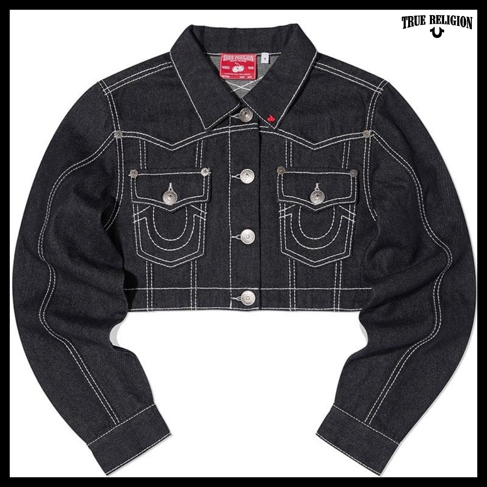 【TRUE RELIGION x KIRSH】Stitch Point Denim Crop Jacket