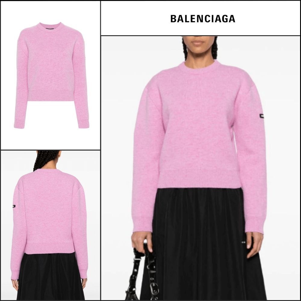 【BALENCIAGA】Wool Crewneck Sweater Pink
