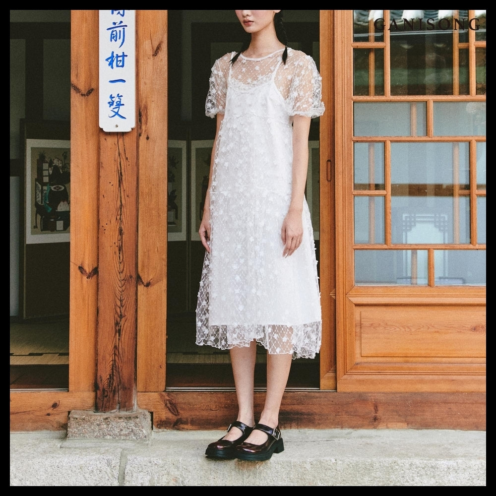【GANISONG】Bridal Twinkle Fairy Dress White