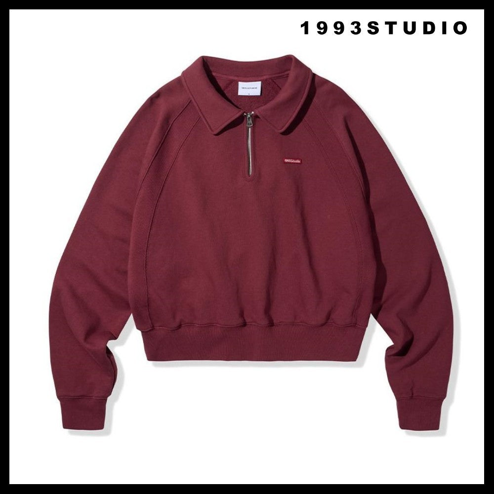 [1993STUDIO] SMALL LOGO HALF ZIP COLLAR SWEATSHIRT 3COLORS