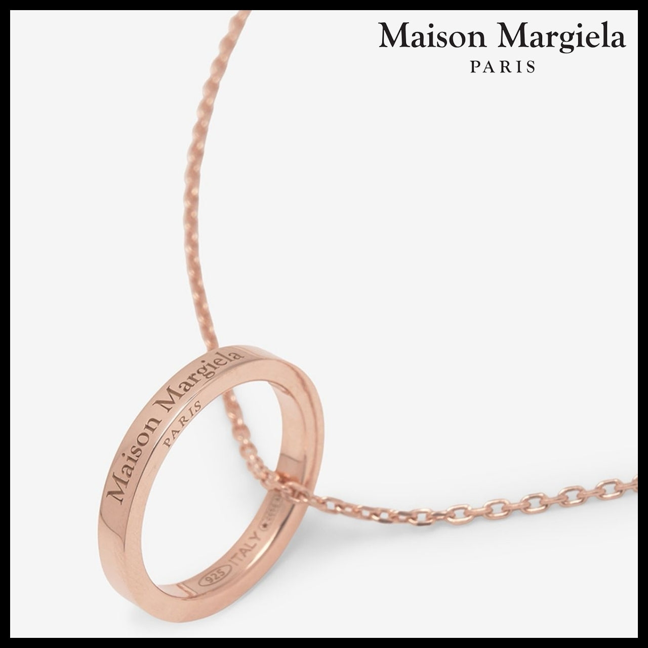【Maison Margiela】Logo Ring Necklace - Rose Gold