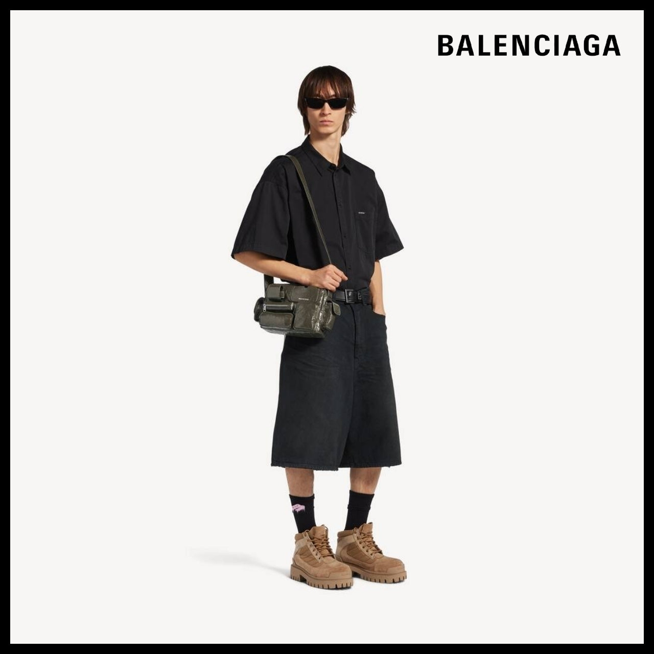 【BALENCIAGA】Superbusy Camera Bag White Multicolor