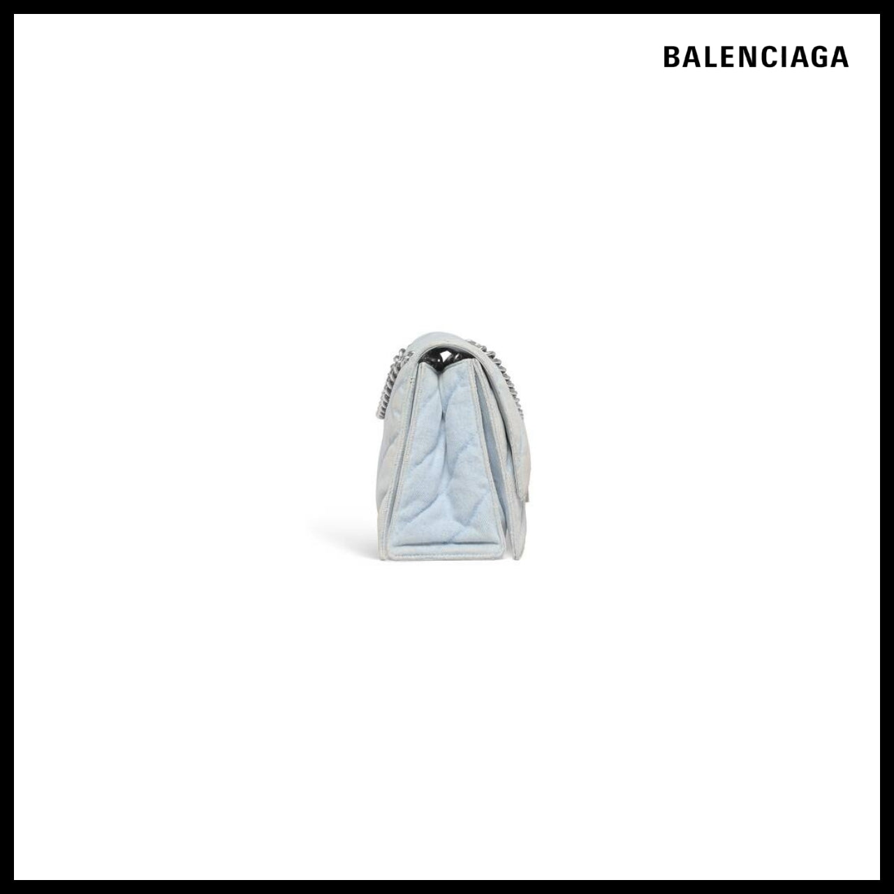【BALENCIAGA】Crush Medium Chain Bag Quilted Denim