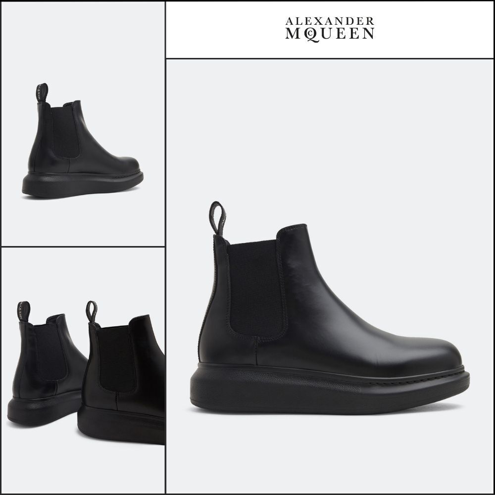 【Alexander Mcqueen】Hybrid Chelsea Boots in All Black