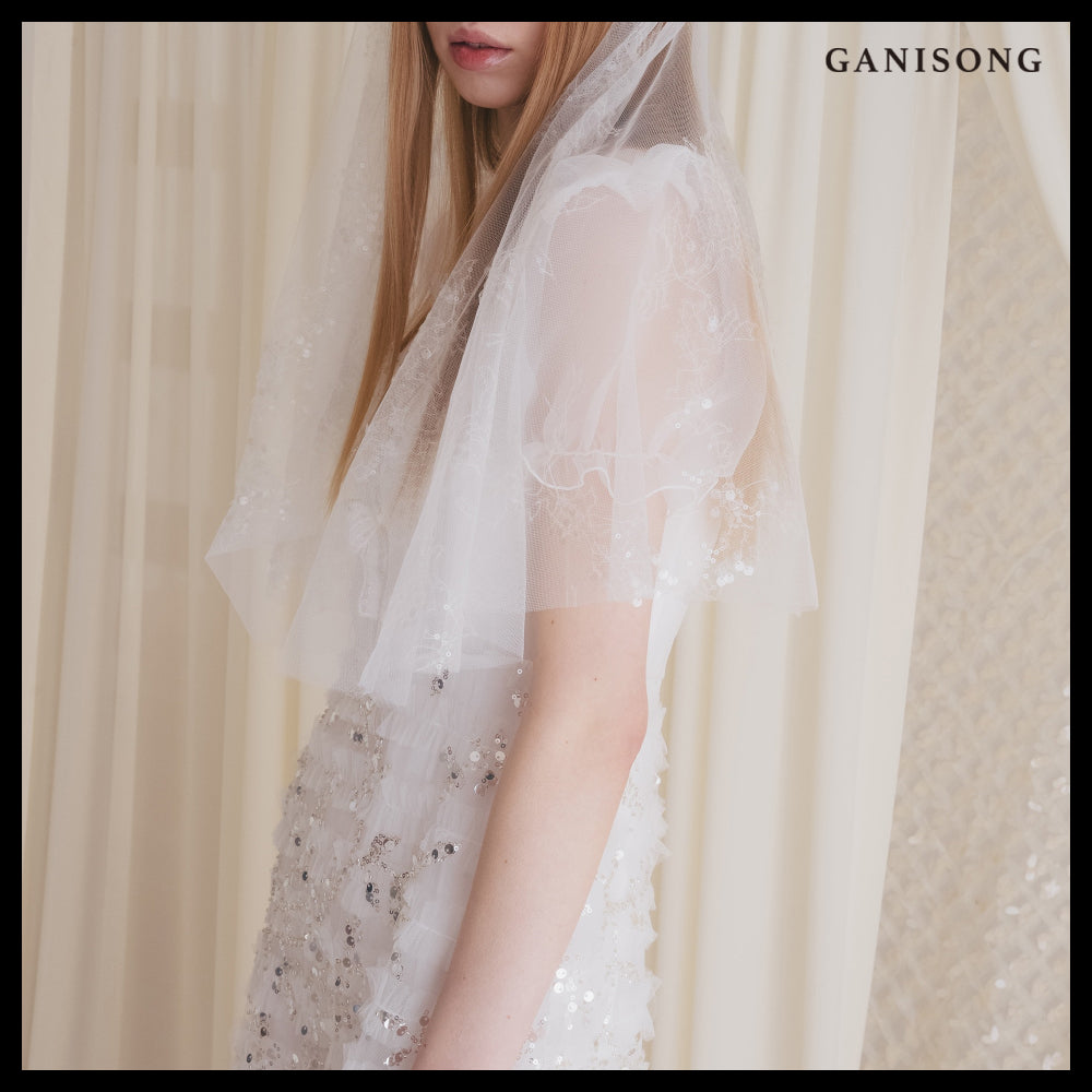 【GANISONG】Bridal Afterglow Dress White