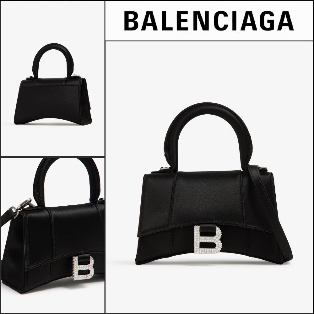 【BALENCIAGA】Hourglass XS Top Handle Bag AJ in Black