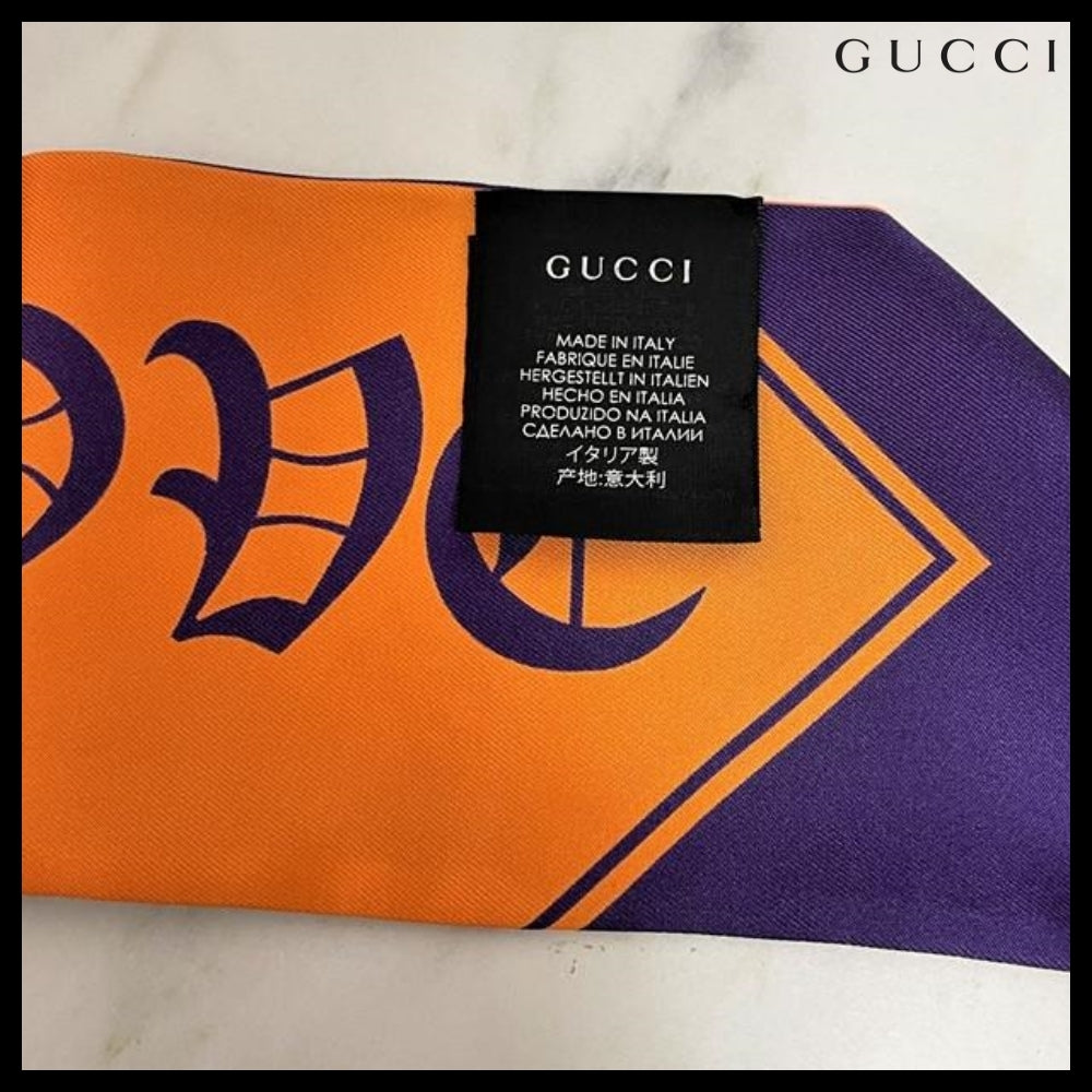 GUCCI Blind For Love Twilly Scarf Purple