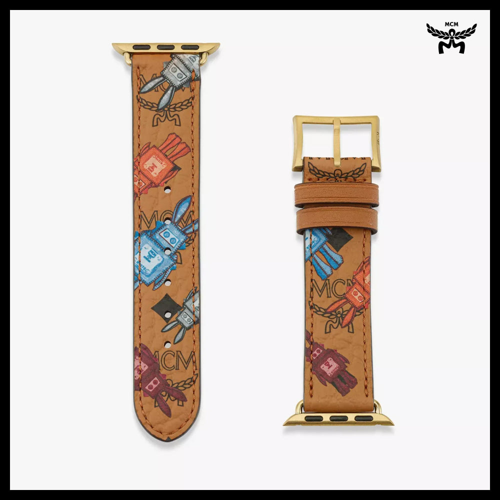 【MCM】Visetos Apple Watch Strap Cognac