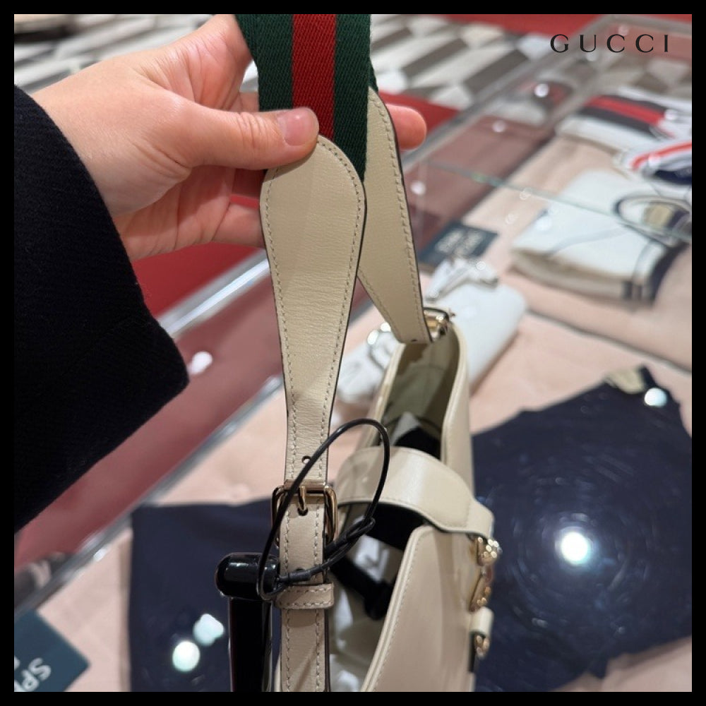 【GUCCI】TRITONE Bucket Shoulder Bag New Ivoire