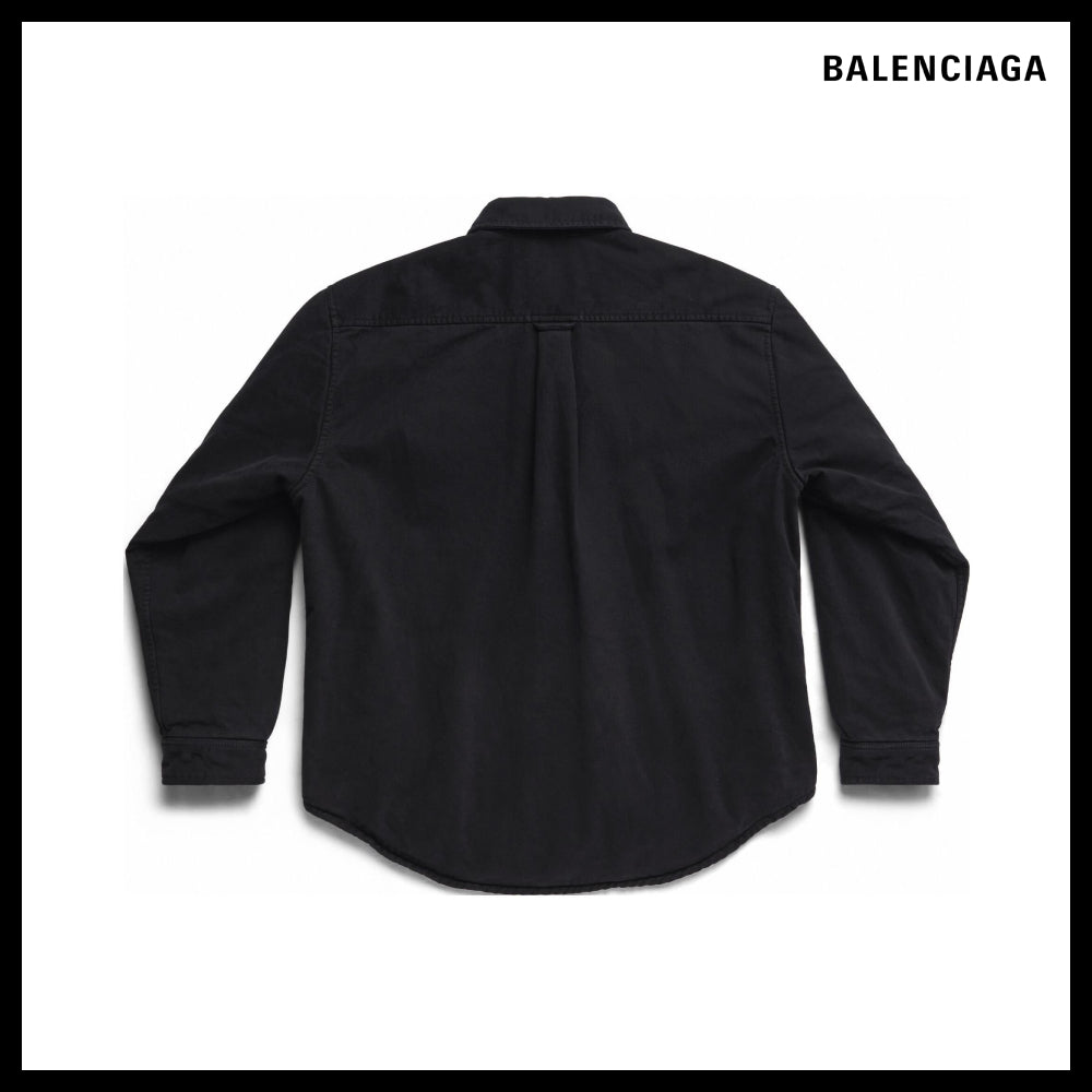 【BALENCIAGA】Padded Shirt Large Fit Black