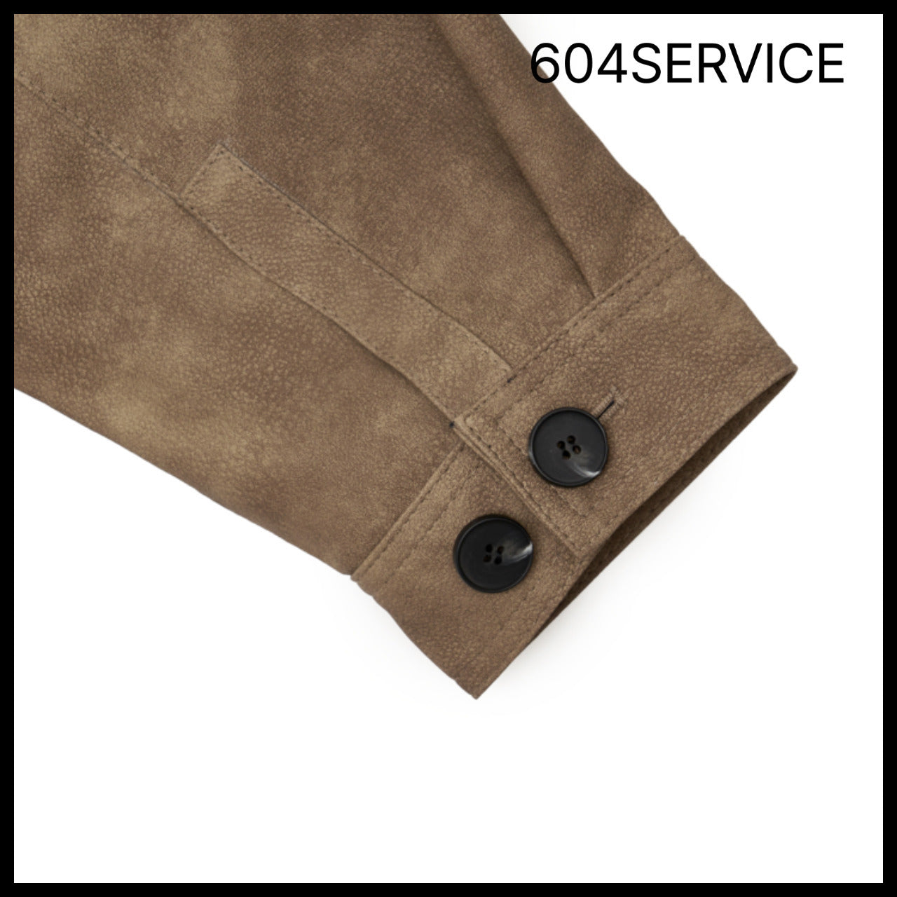 【604service】EMBROIDERED LEATHER JACKET IN BROWN