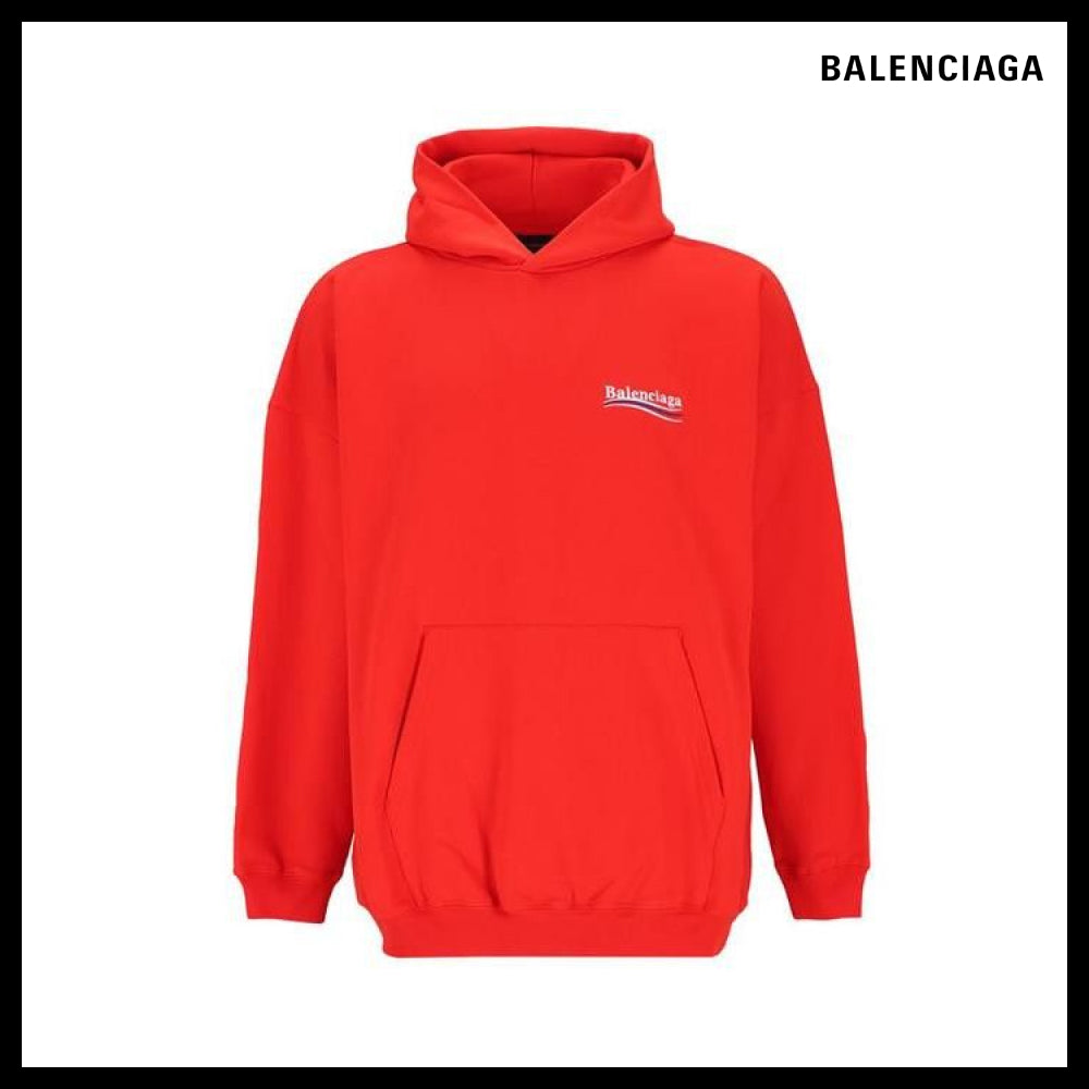 【BALENCIAGA】Unisex Political Campaign Large Fit Hoodie Red