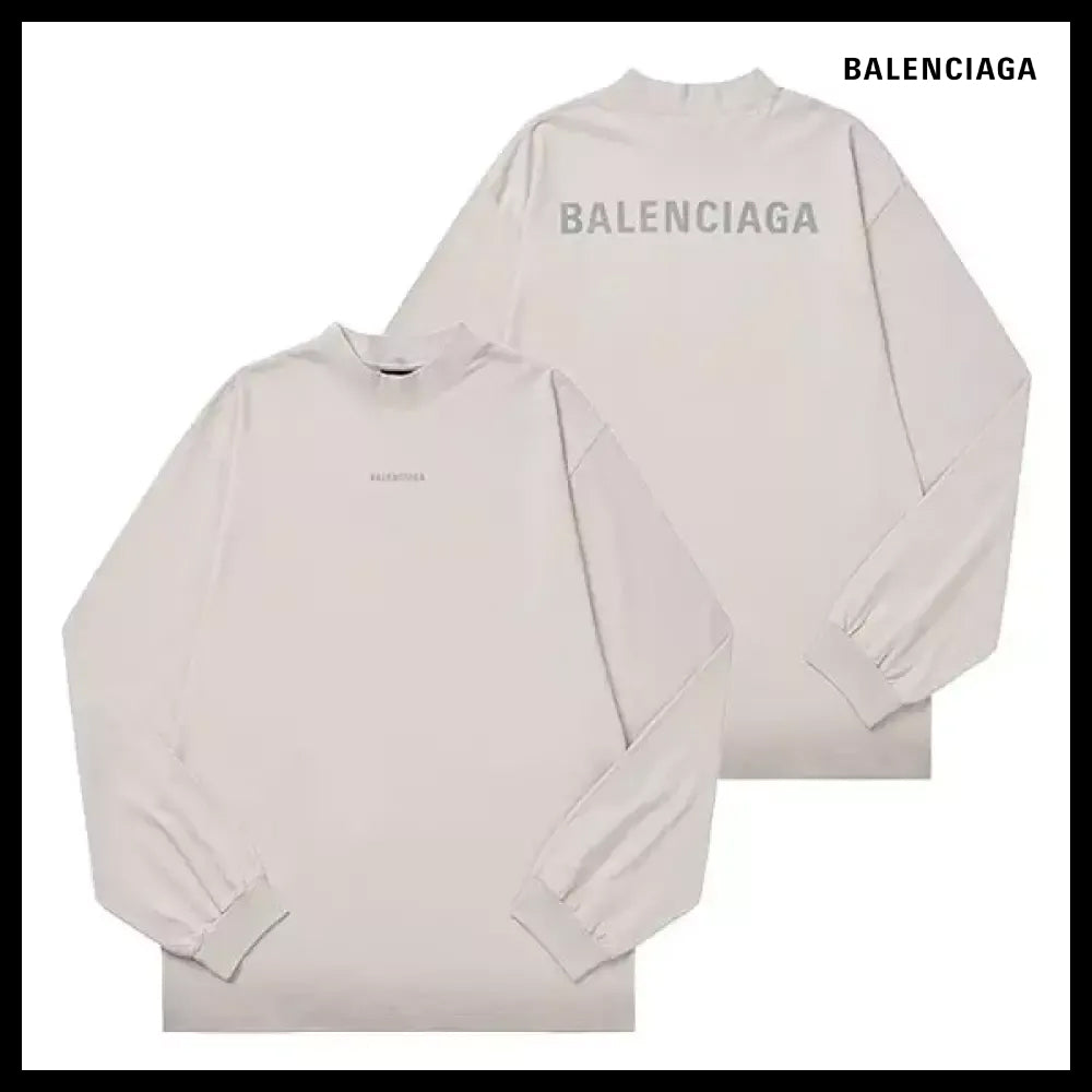 【BALENCIAGA】Back Logo Men Long Sleeve T Shirt