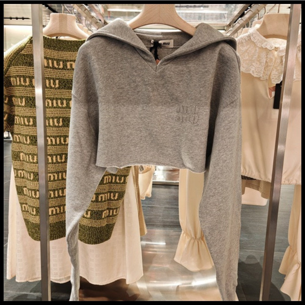 【MiuMiu】レディース ロゴ コットン クロップド
