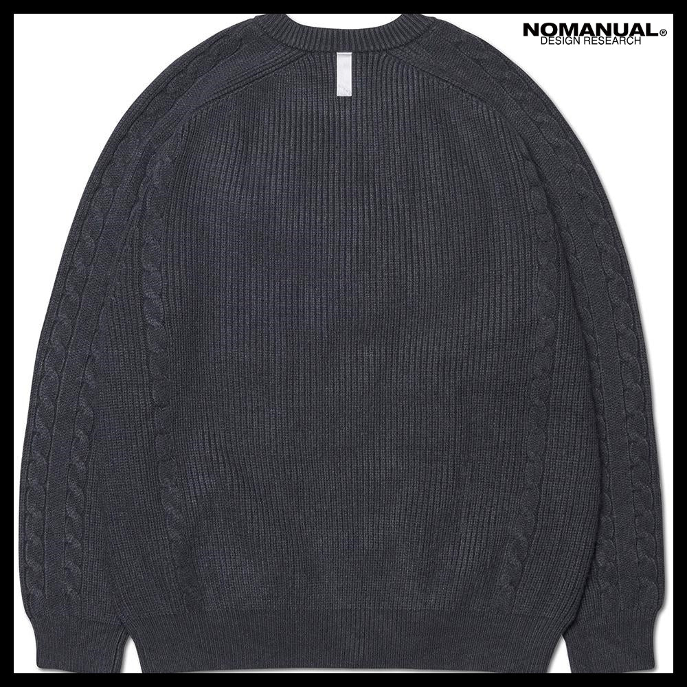 【NOMANUAL】Anomaly Knit Zip-Up Charcoal