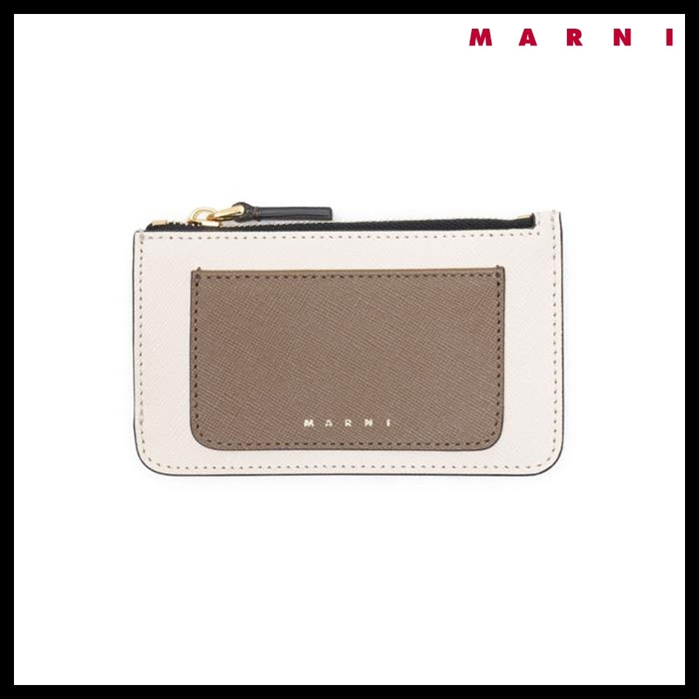 【MARNI】Multicolor Trunk Card Wallet Beige