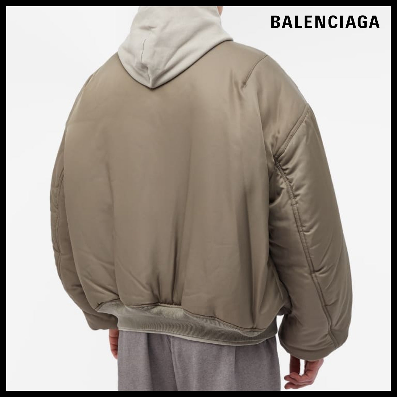 【BALENCIAGA】Paris All-In Bomber Jacket Dark Beige
