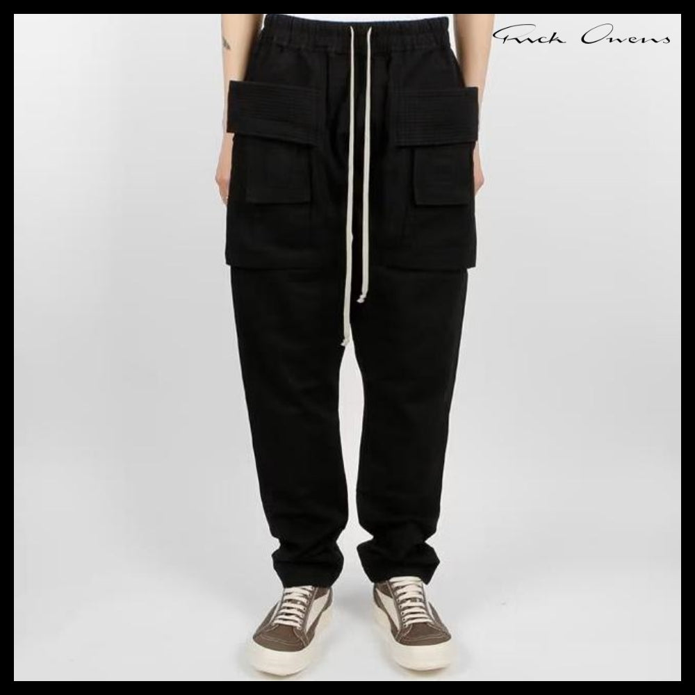 【RICK OWENS】Darkshadow Creatch Cargo Pants Black