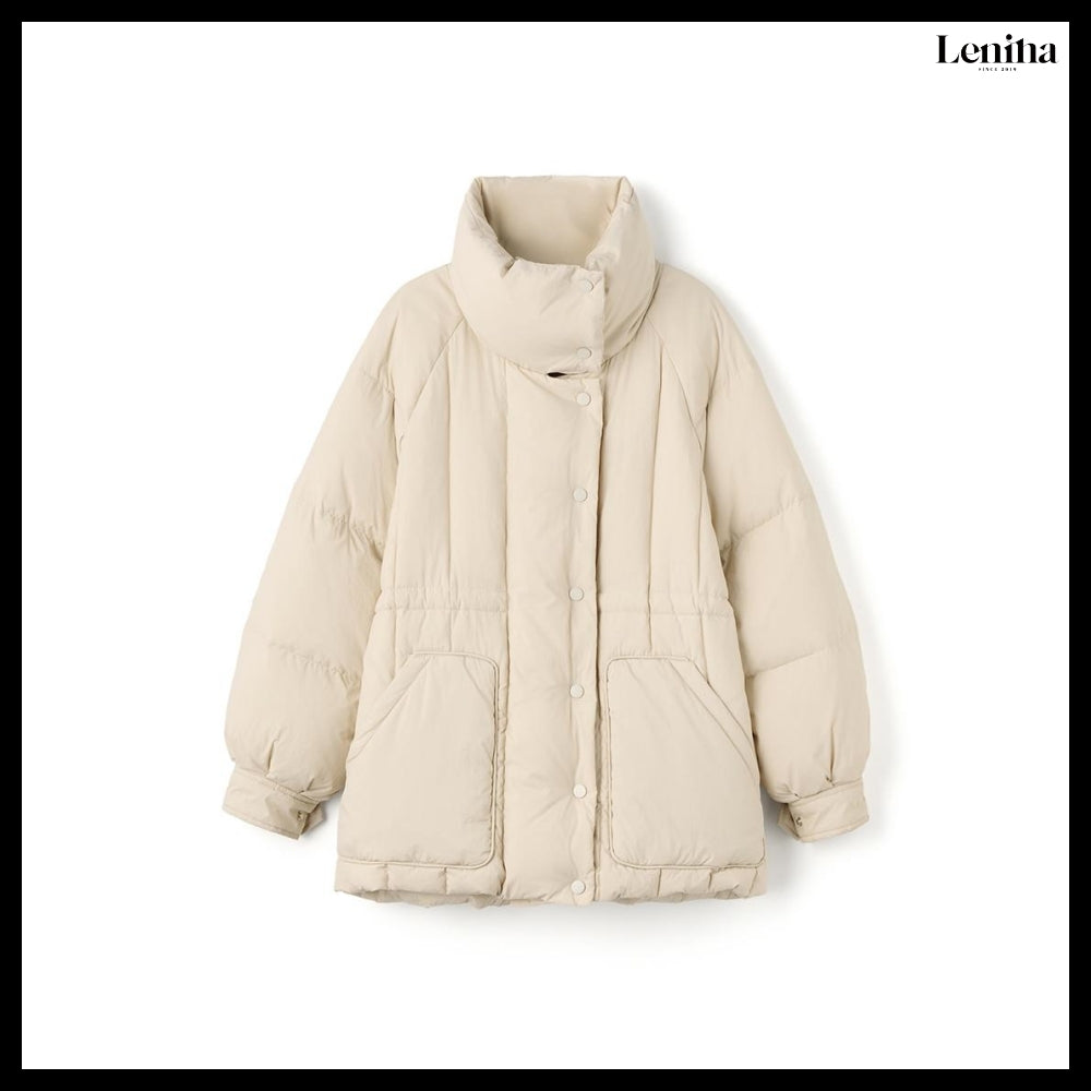 【LENINA】Jade Stand Collar Down Padding 2 Colors