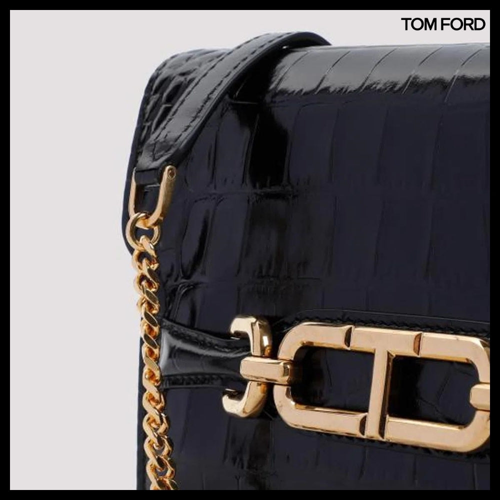 【TOM FORD】CROCO EMBOSSED SMALL SHOULDER BAG