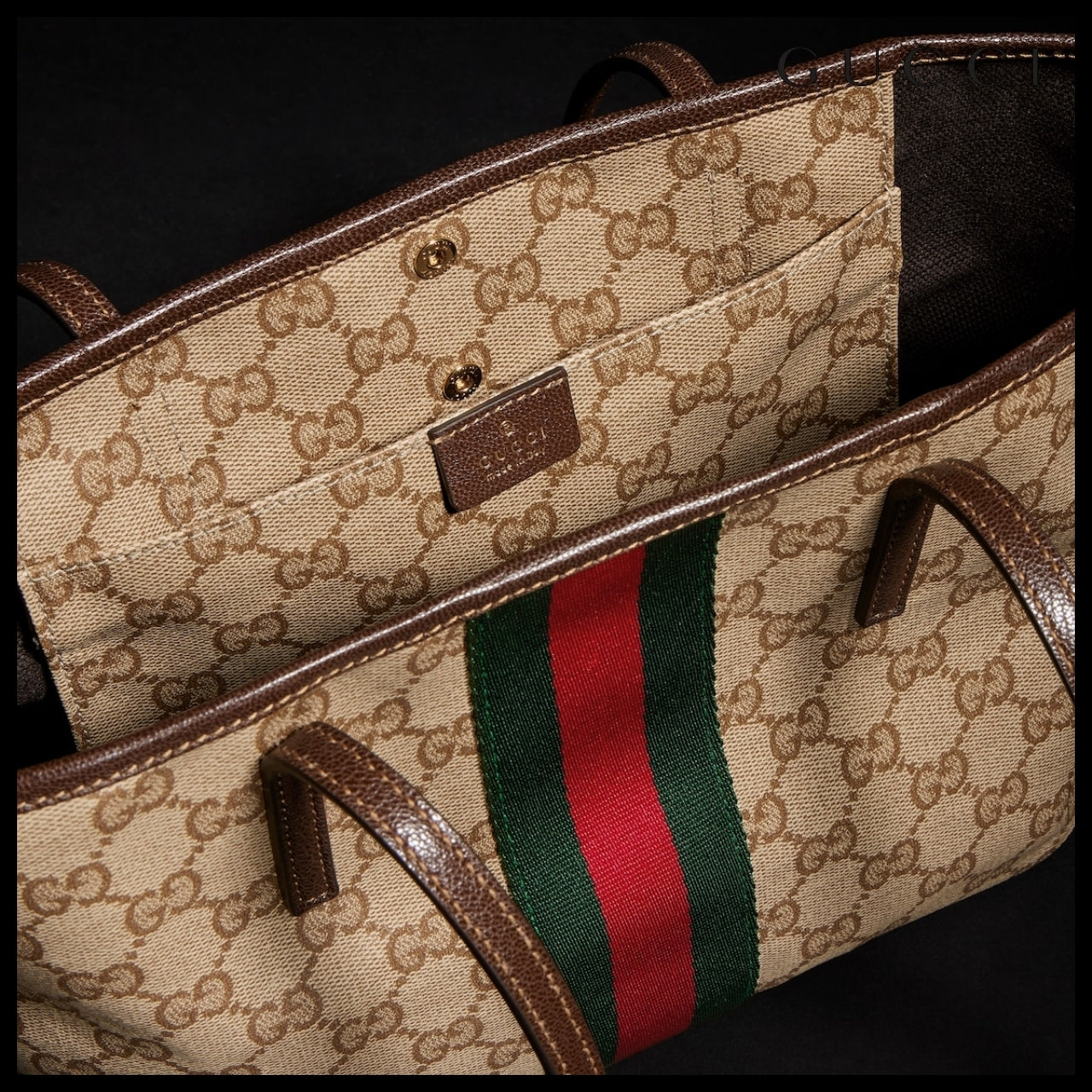 【GUCCI】Web Small Tote Bag