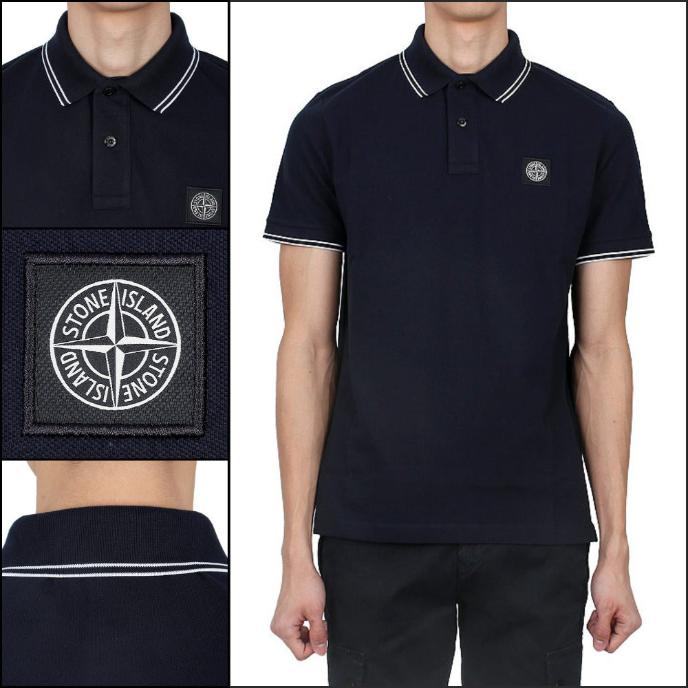 【STONE ISLAND】 Compass Patch Logo PK Short Sleeve T Shirt
