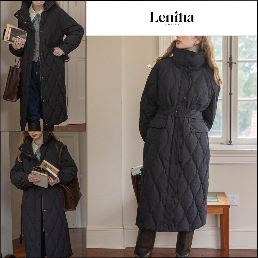 【LENINA】MARTHA Stand Collar Long Down Padding