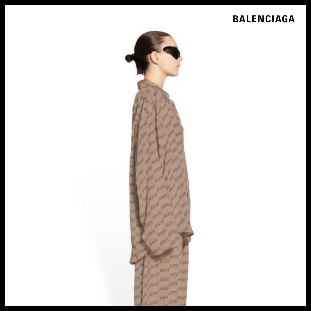 【BALENCIAGA】BB Monogram Minimal Shirt Beige