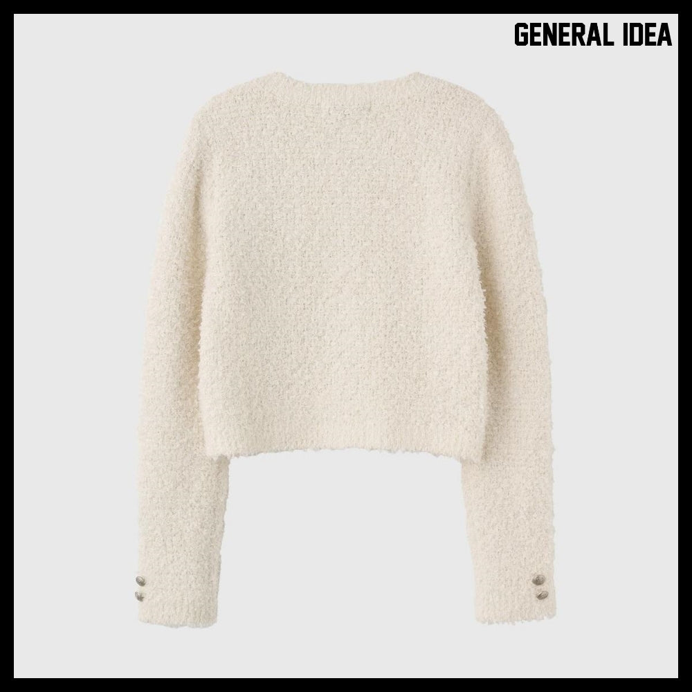 【GENERAL IDEA】Boucle Tweed Knit Jacket IVORY